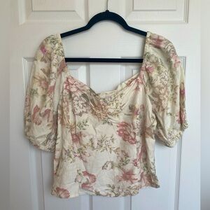 Floral Puff Sleeve Top